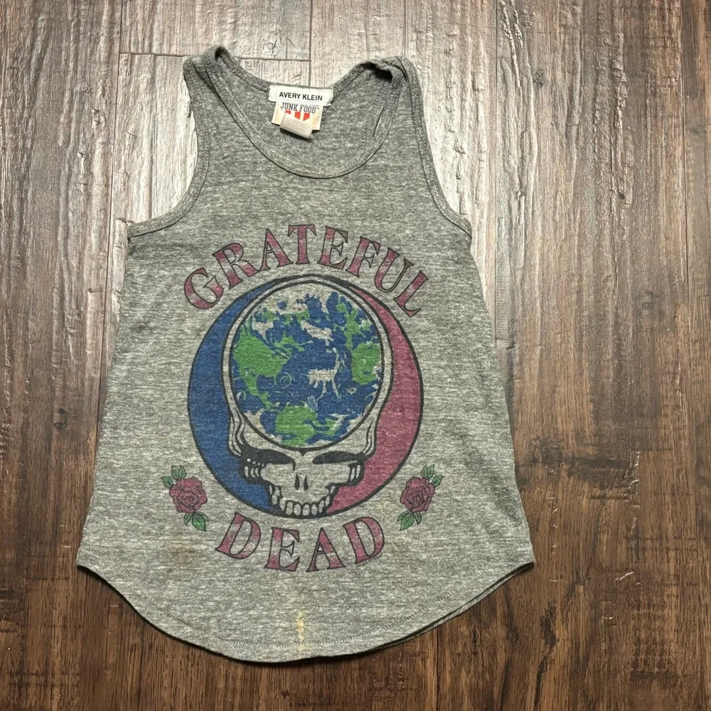 Junk Food Clothing Gray Grateful Dead Tank Top girls XS - Picture 1 of 1